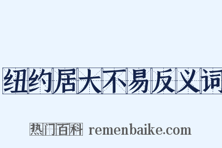 纽约居大不易反义词是什么意思的图片